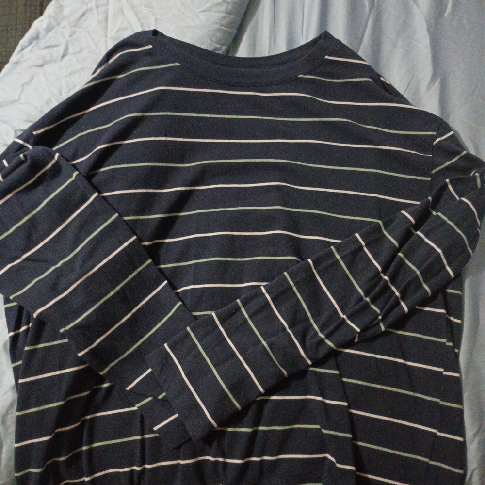 a new day Navy and White Striped Long Sleeve Tee